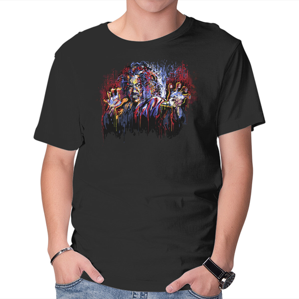 Unisex Crew Neck T-Shirt Sho Nuff Painting Graphic Short Sleeve Casual Tee L