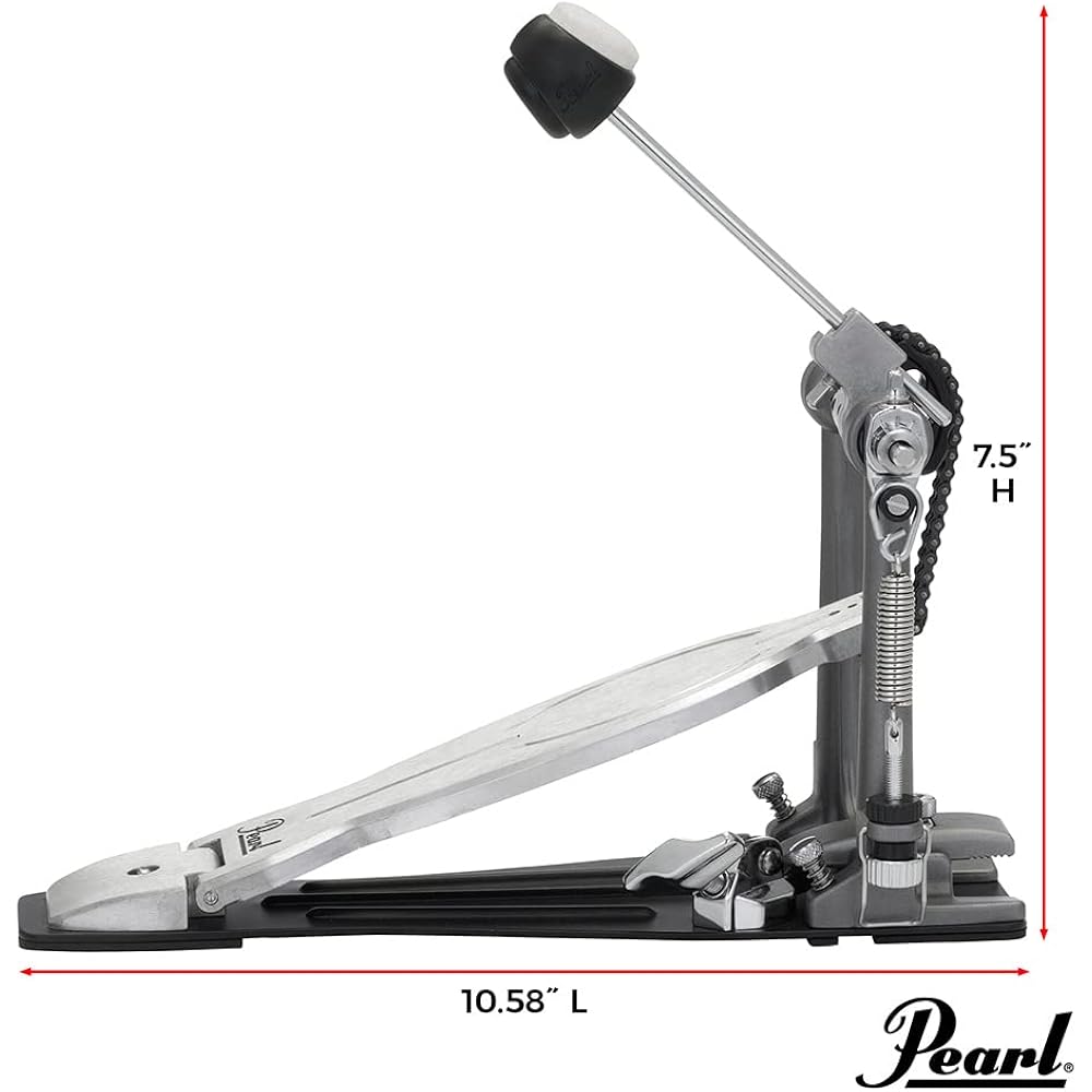 Pearl P-1030 Pearl Drum Single Pedal Eliminator Solo “BLACK” Round Cam Duo Beater