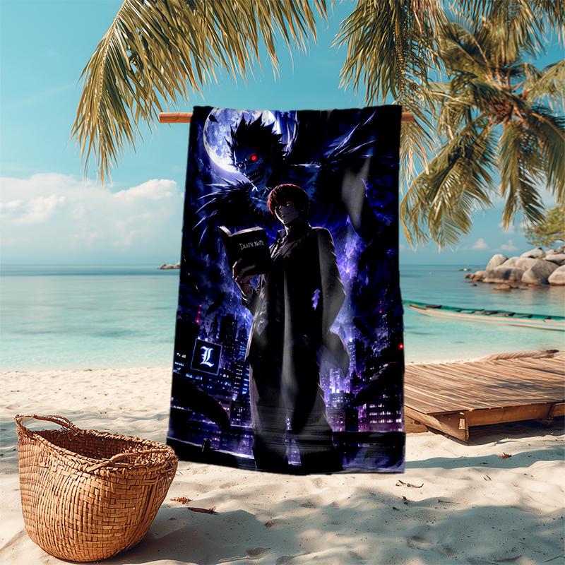 Death Note Anime Art Beach Towel Portable For Travel Outdoor Camping Swim Absorbent Bath Towel Quickdrying Swim Towel Travel And Vacation Towels