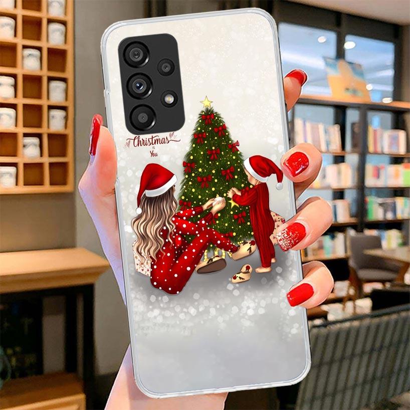 Christmas Girls Tree Gift Phone Case For Samsung Galaxy A17 A37 A57 A16 A26 A36 A56 A15 A25 A35 A55 A14 A24 A34 A54 A13 A23 A33