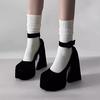 High Heels Thick Heel Mary Jane Shoes with Large Size Waterproof Table 2025 New Sexy Hot Girl Barbie Shoes Women