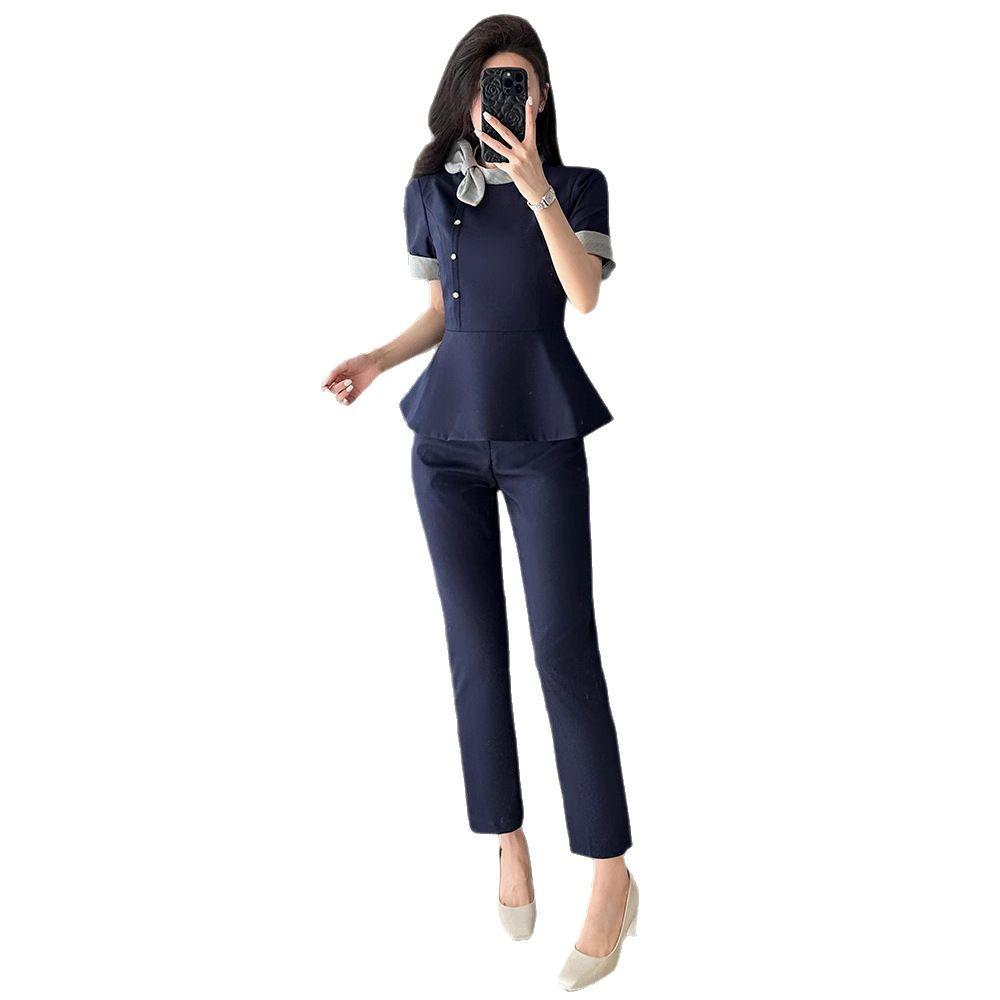Women's High-End Professional Salon & Hotel Reception Summer Workwear Set