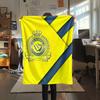 Koc flanelowy z nadrukiem Al Nassr FC, Wysokiej jakości, Wygodny na wszystkie pory roku, Wystrój domu, Ciepło i komfort