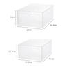 Lot de 6 boîtes à chaussures en plastique pliables, épaisses et transparentes, boîte à tiroirs, boîte empilable, organisateur de chaussures
