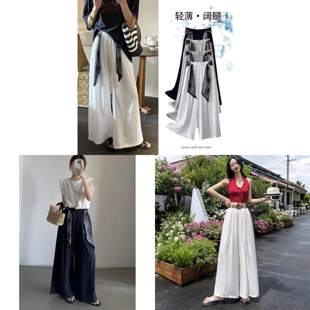 Tencel Leinen Weite Hosen mit leichtem Kühlstoff für lässige Damen Sommerkleidung