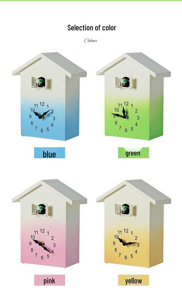 Nordic Style Cuckoo Wall Clock with Hourly Bird Time Announcement - Model T62.