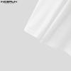 INCERUN Men Beading Low Cut Neck Long Sleeve Fitted Tops T-shirts Undershirts