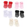 Lace Short Gloves for Little Girls 4-8 Years Tea Party Wedding Flower Gloves with Bow Kids Princess Dressing Gloves for First Communion Wedding Prom