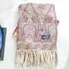 Cashew pattern long jacquard ethnic style vintage fringed shawl, dual-use scarf for women, warm travel cape