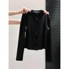 La Chapelle Women's Stand Collar Long Sleeve Zip Cardigan