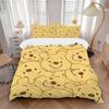 3pcs Set Pooh Bear1pc of Quilt Cover+2pcs of Pillowcase, No Core, Print Bedding, All Seasons Bedroom Setting055