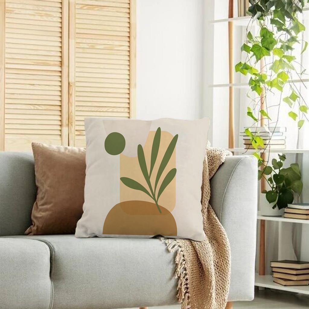 Nordic Geometric Green Pillow Cover Summer Plant Sofa Pillow Cover Cushion Cover Premium Durable Quality Useful