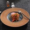 High-End Multi-Color Ceramic Dinnerware Set: Western Plates, Soup Bowls, Salad Bowls, and Wide-Edged Flat Plates for Commercial Use.