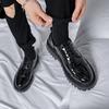FashionBritish Leather Shoes Men Office Casual High Platform Patent Leather Shoes Male Harajuku Korean Streetwear Vintage Wedding Shoes