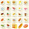 48PCS Food Cognition Flash Cards Children's Early Education Burger Cake Recognition Paper Card English Learning Educational Toys