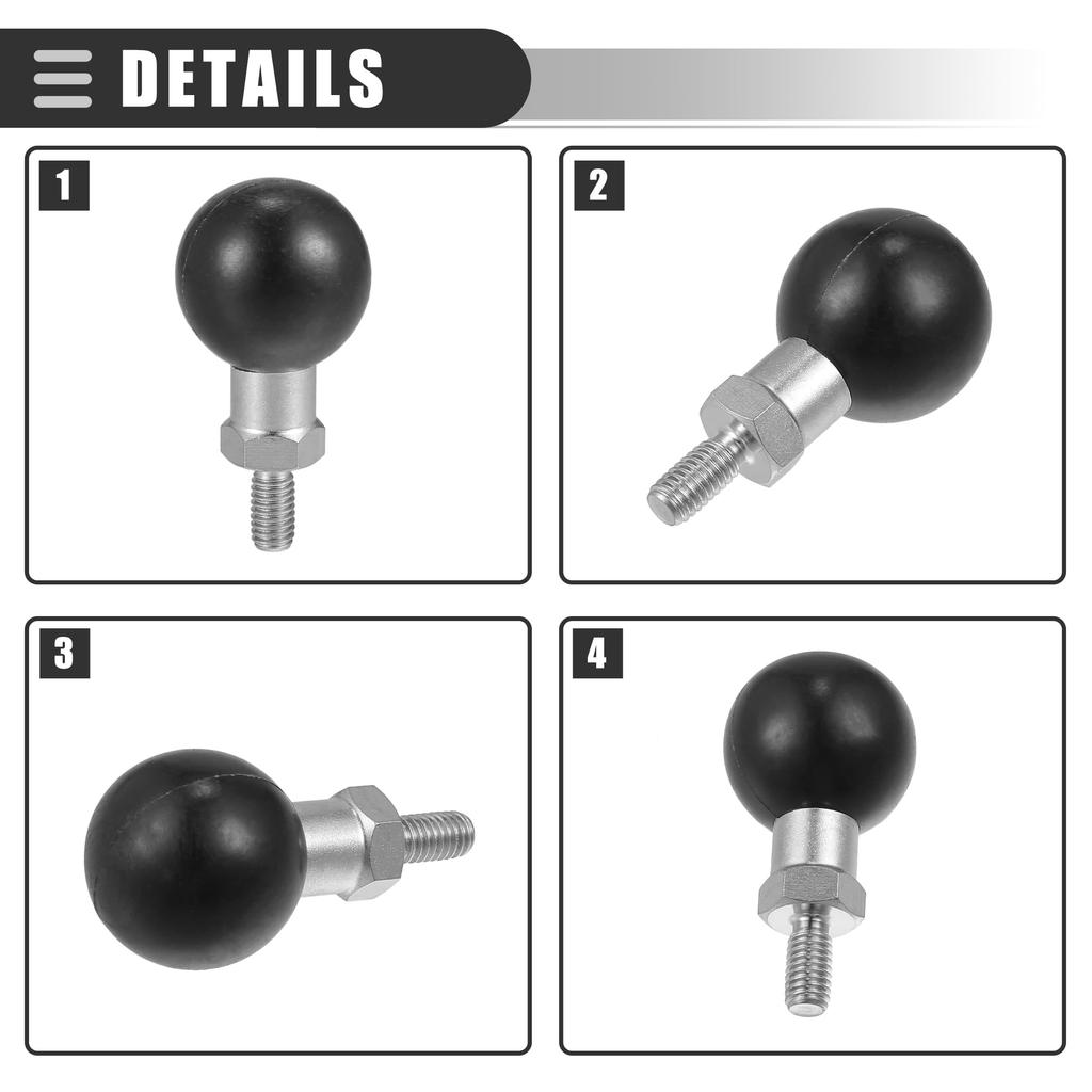 X AUTOHAUX 25mm Motorrad Kugelhalterung Tragbarer Stativkugeladapter Auto Fahrrad Rückspiegel