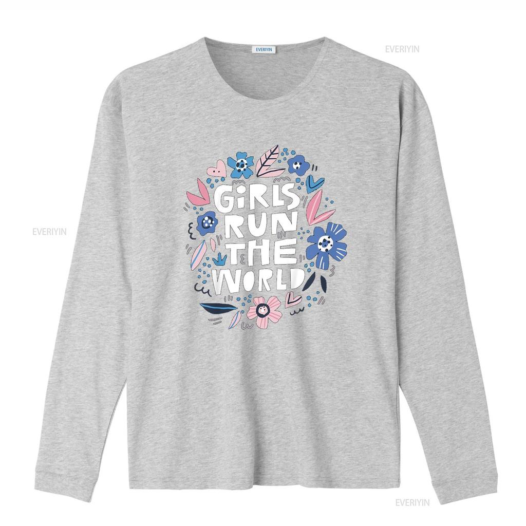 Girls Run The World T Shirt For Women And Kids vintage Washed Versatile homme Comfortable Stretched Soft Top For Everyday Wear