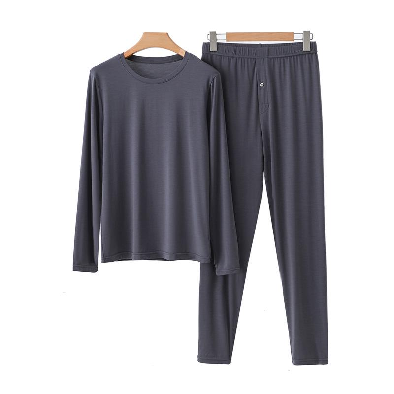 Lenzing Modal Men's Autumn Base Layer Set - Slim Fit Long Sleeve & Pants