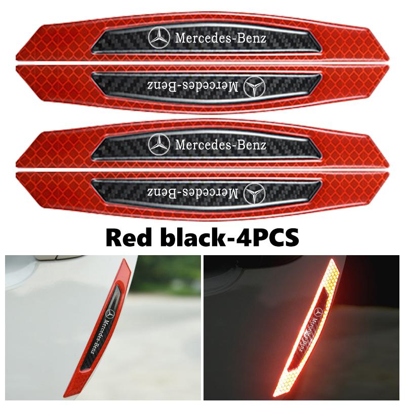 AABIA1 For Benz 4PCS Car Rearview Mirror Reflector Stickers Warning Anti-collision Reflective Strips AMG CLA CLS C180 C200 W204 W205