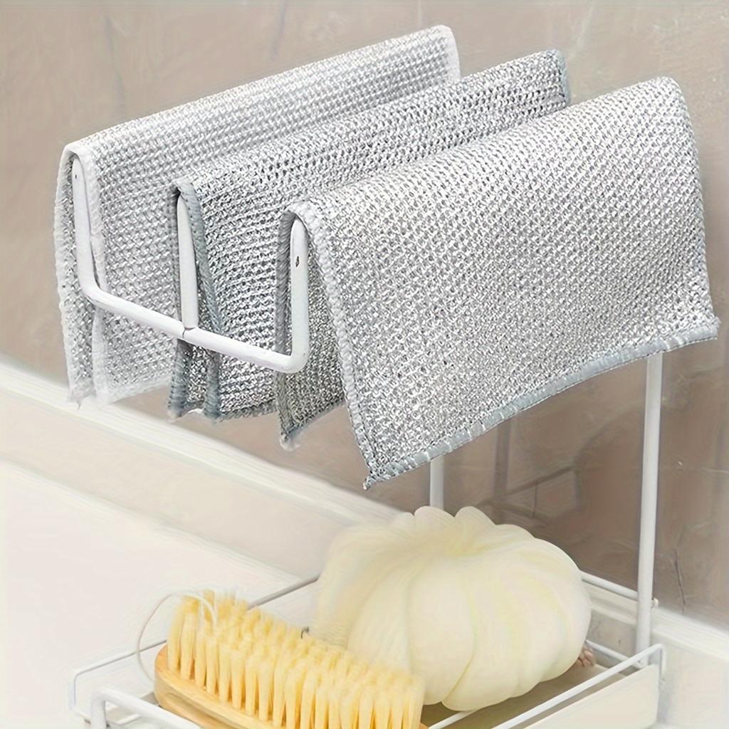 5/10pcs, Dishcloth, Daily Cleaning Cloth, Grid Non-stick Oil, Dishcloth, Kitchen Stovetop, Dish Washing,Dish Cloth, Wire Dishcloth Easy To Wash