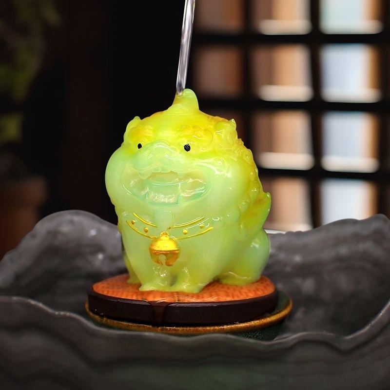 Нефритового цвета Меняющие цвет Чайные питомцы-украшения Новое Офисное ПИ СЮ Украшение для чайного столика Можно выращивать Персонализированное украшение Цилинь