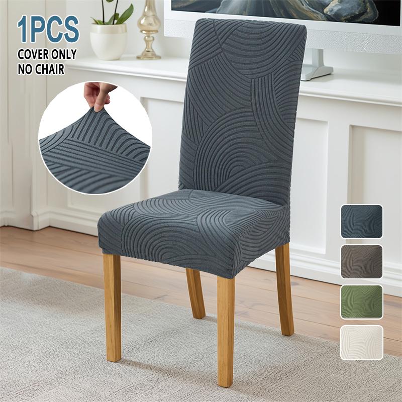 1PC Jacquard Dining Chair Covers All-inclusive Home Decor Dust-proof Chair Seat Cover Protective Case for Home Wedding Banquet