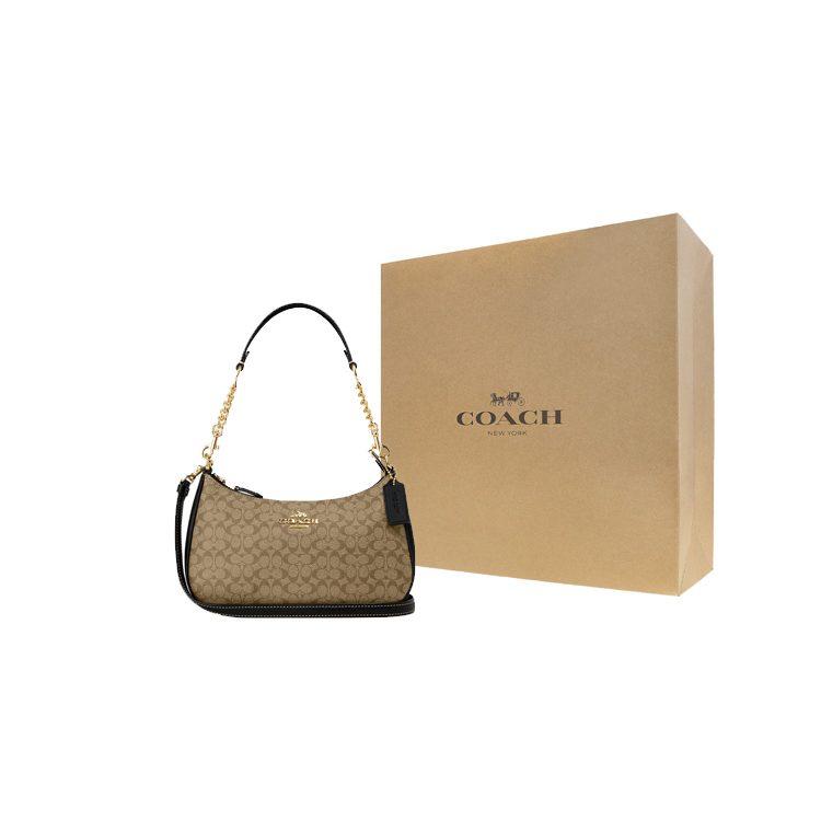 COACH Teri Canvas With Leather Handbag
