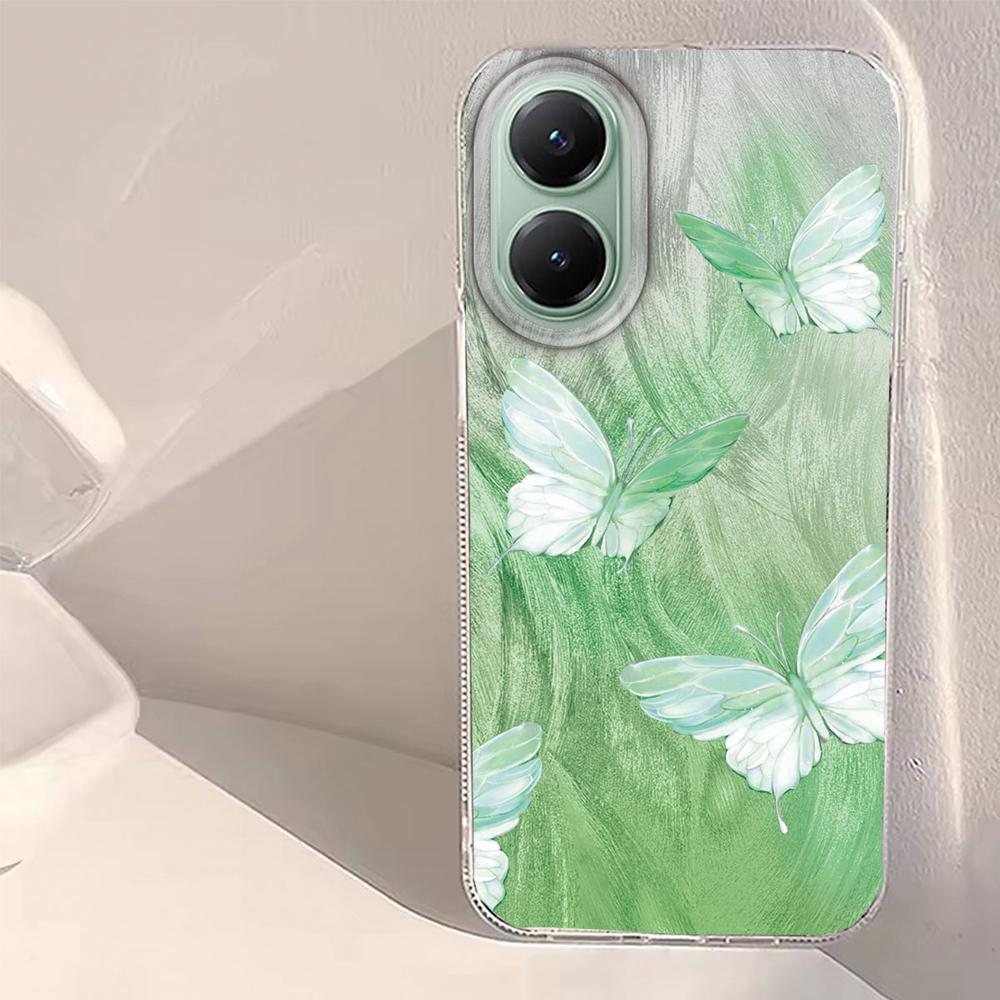 Green Butterfly Colorful Gradient Women Girls Phone Case for Xiaomi Poco X5 X7 M6 Pro X6 X3 Pro NFC C75 C71 C65 C61 M5S Cover