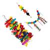 Colorful Natural Play Toy For Medium Large Birds Safe Chewing Bird Cage Hanging Activity Foraging Toy P9YB