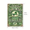 Vintage Rolling Rock Beer Metal Sign, Retro Brewery Wall Art, Man Cave Bar Decor Statement Piece for Beer Enthusiasts