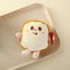 Cartoon Plush Pendant: Cute Brooch Keychain with Hamburger, Fries, Toast, Chicken Leg Figures.