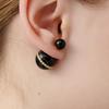 Black Chic Frontback Silver Earring Ie368