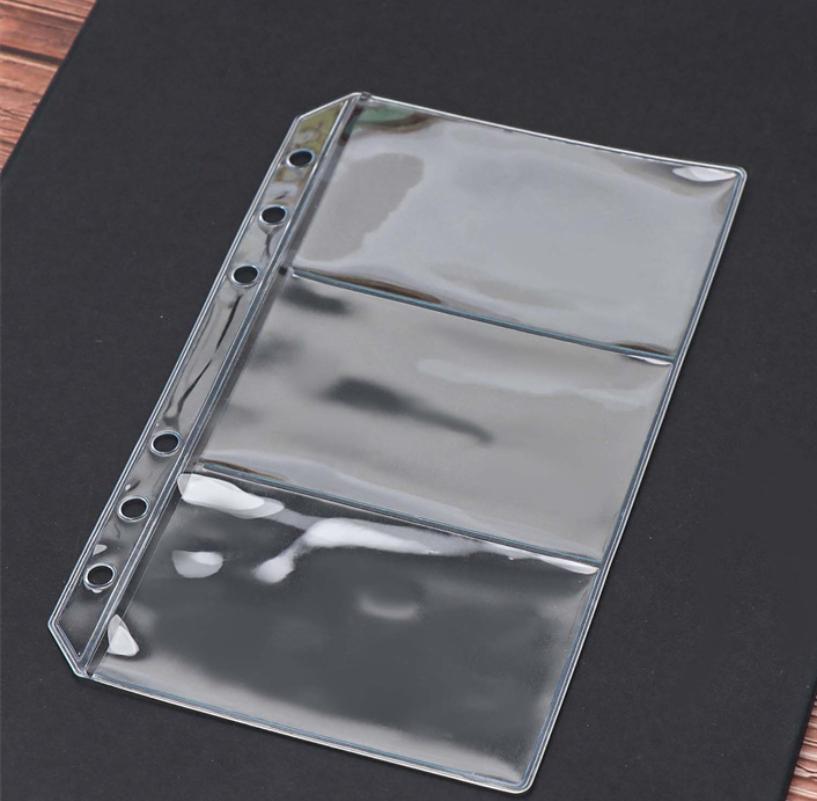 A5 A6 Transparent PVC File Folders Loose Leaf Bag Notebook Document Filing Bag