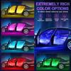 2 Pack Car LED Lights Interior Ambient Lighting Car with Smart APP Control Multicolor Interior LED Lights with Music Mode for T
