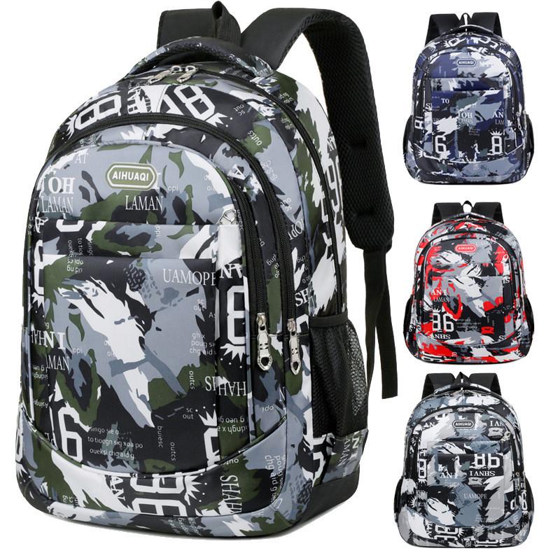Fashionable Striped Printed Schoolbag Wear Resistant Anti Splashing Bag Water