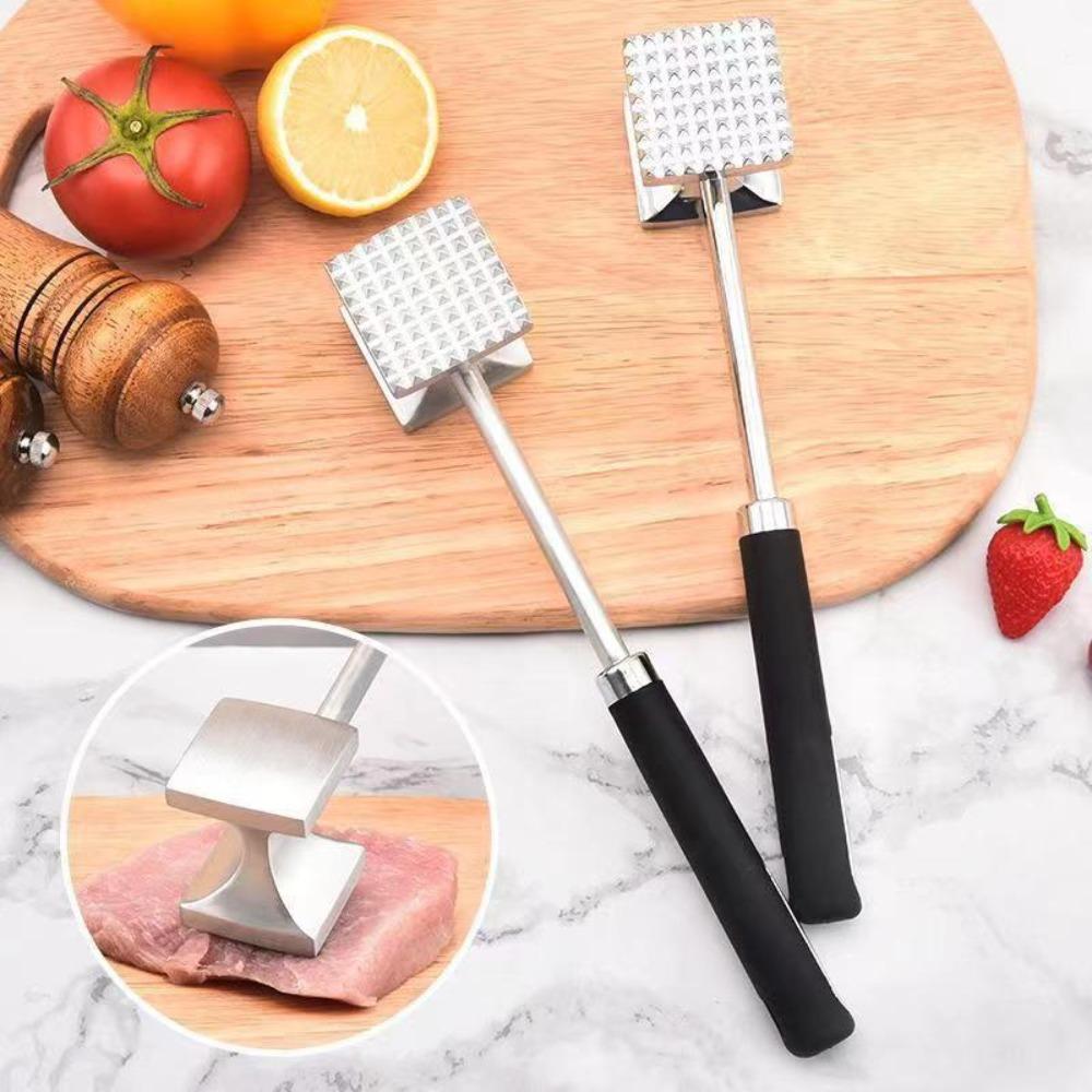 Square Head Meat Tenderizer Aluminum Zinc Zinc Alloy Beef Tenderizer Meat Beating Tool  Pork Chops