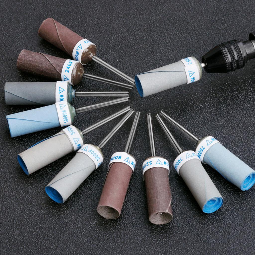 2.35mm Shank Grit 180-7000 Sandpaper Bar Rod Sanding Stick Wet Dry Polishing Grinding Heads Wheel Jewelry Grinder Tools