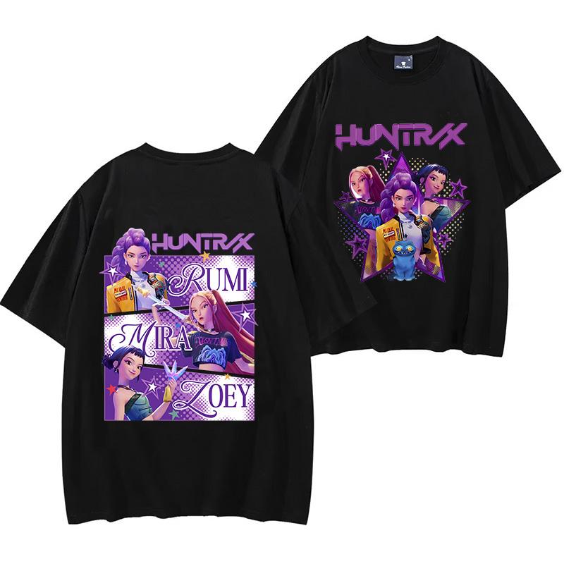 100 Cotton Kpop Kpop Demon Hunters Film Graphic TShirt Unisex Women High Quality Fashion Casual Unisex Girls Top Tee Oversize