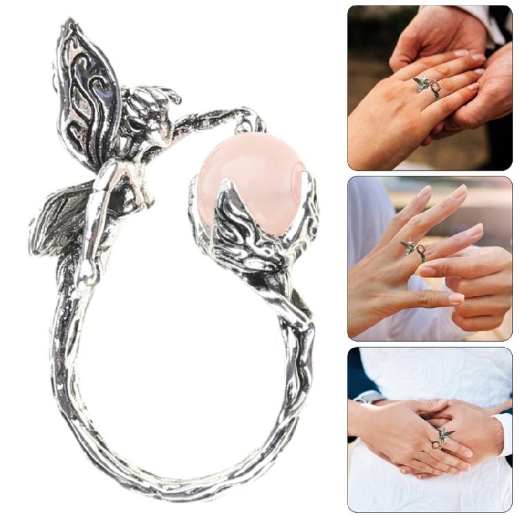 Incantevole Anello Angelo Folletto Misura Regolabile Anelli Aperti Ornamento Gioielli alla Moda per Feste e Abbigliamento Casual