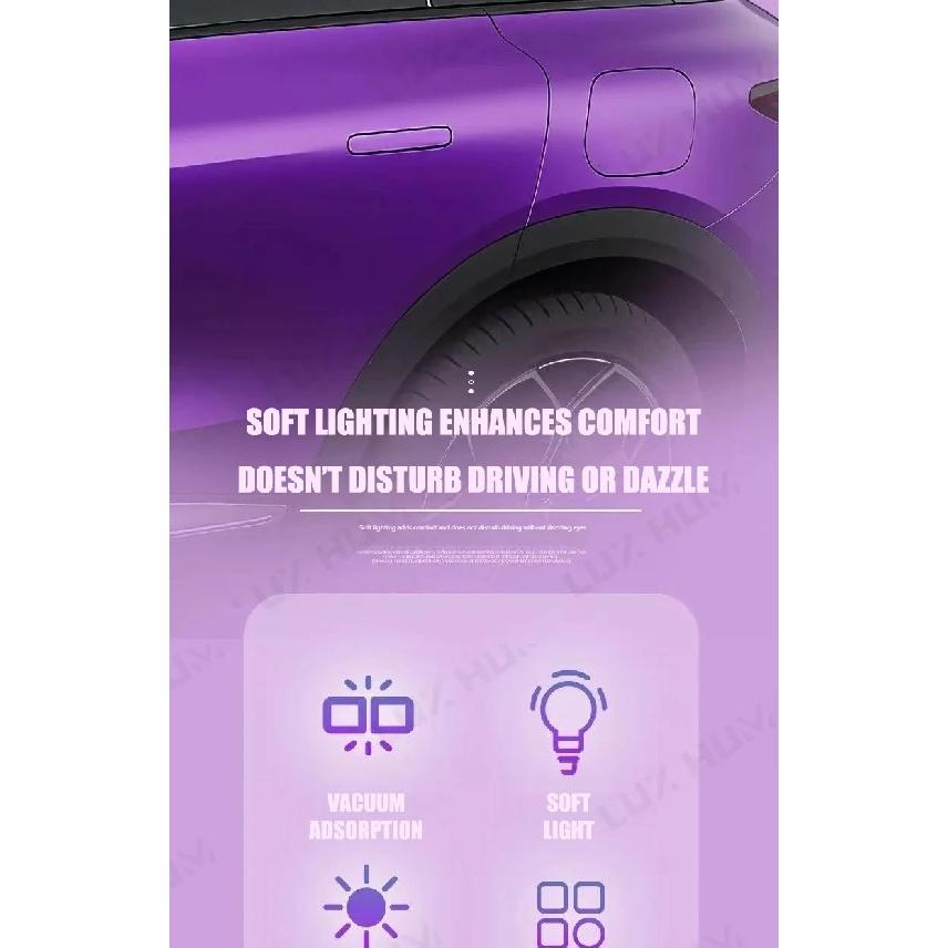 Solar Powered Car Neon Light Wireless Cute Double Heart Shaped Led Ambient Light Suction Cup Atmosphere Breathing Lamp