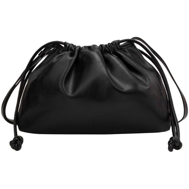 

Calvin Klein Cute Drawstring Letter Embossed Pouch Bag Women Shoulder Bag Space-Black DH3771-BAE Basic Set (Bag)