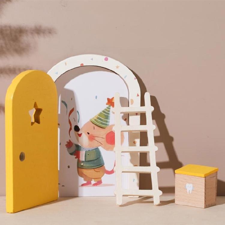 Easy Assemble Miniature Mouse Door Wooden Craft For Childrens Educational Toy And Home Styling