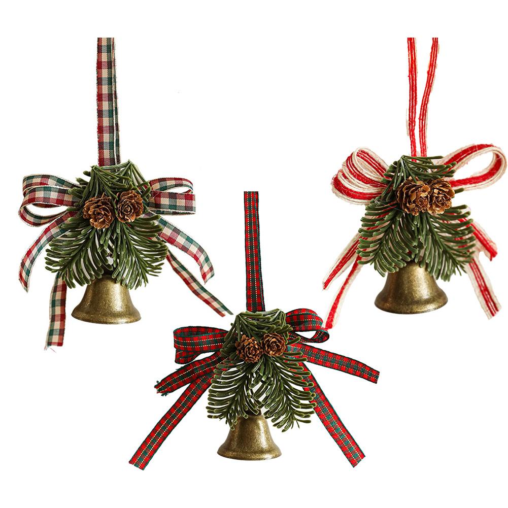 Stylish Christmas Bell Pendant with Realistic Pine Cone Details Perfect Addition to Your Holiday Decorating Scheme