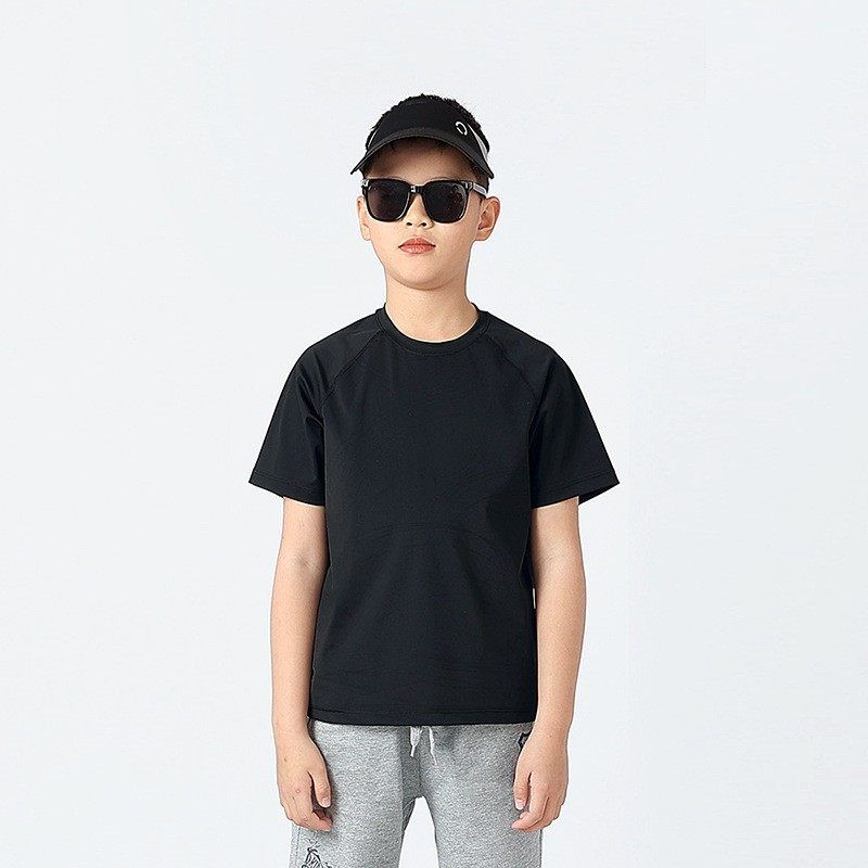 Children s Clothing Summer Thin Cool Feeling Quick-Drying Sports Pants Black Top (Ice Silk) 150