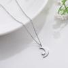 Stainless Steel Crescent Moon Star Pendant Necklace Ladies Birthday Party Jewelry Gift Cute Fashion Accessory