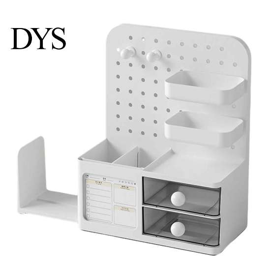 DIY Desktop Storage System Perforated Board Rack Mount Shelf for Office Multifunctional Bookend Organizer Supplies Stationery Book, Multi-Functional