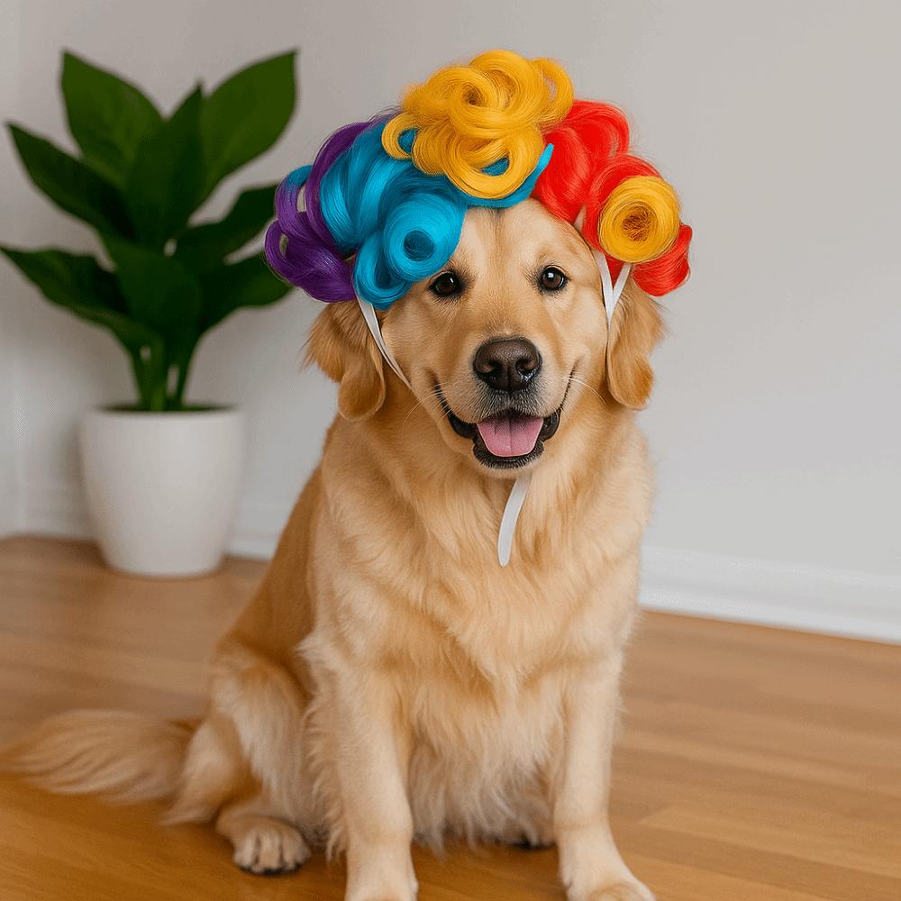 Pet Supplies Colorful Pet Costume Wig Cute Adjustable Pet Cosplay Wig Decorative Adorable Cat Headwear for Party Dress Up