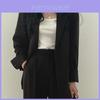 Womes Retro Blazer Suit With Pockets Polyester Fabric For Office Wear