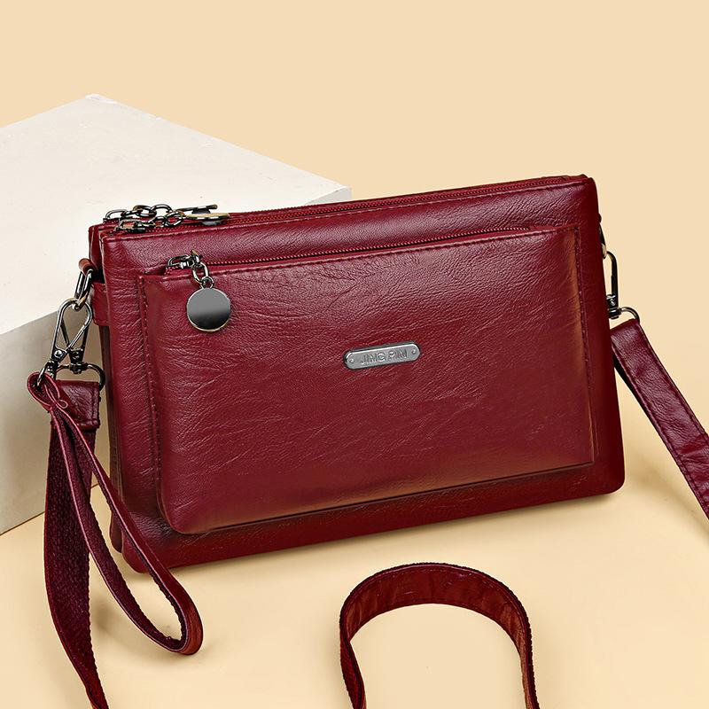 Mobile Phone Bag - Fashionable Single Shoulder Crossbody Bag Soft Leather Bag for Middle-aged Mothers - Women's Bag