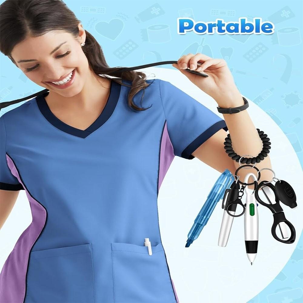 Portable Nurse Badge Set Lanyard Keychain Nurse Badge Clip Accessory New Nurse Pen Pack  Gift